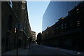 View of Battle Bridge Lane reflected in the More London building