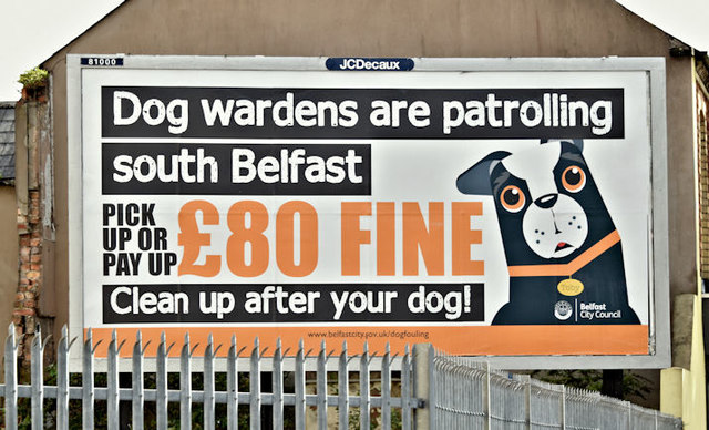 "Dog wardens" poster, Belfast (August 2017)