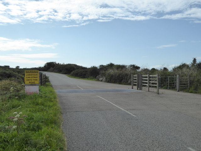 Cattle grid on the B3306 at Carn Galver
