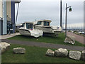 Boats on the grass by Portland Marina