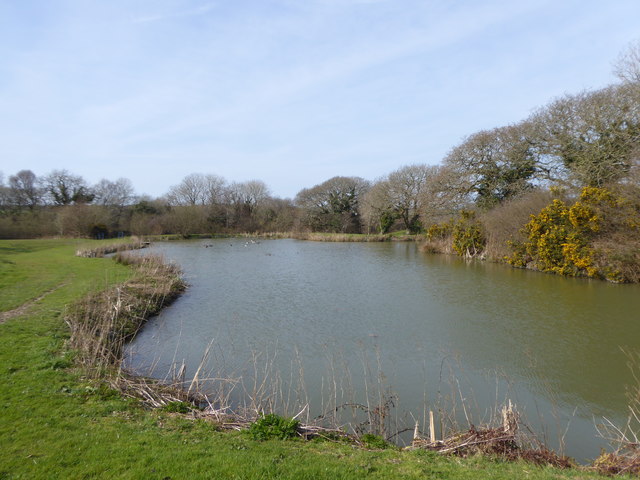 The south west edge of the lake at Camel Creek Adventure Park