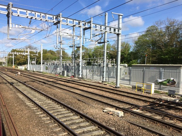View from a Reading-Swindon train - Electricity sub-station at Foxhall Junction