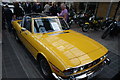 View of a Triumph Stag in Greenwich Market for the Mean Old Timers meet-up