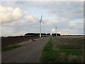 Wind turbines and track to Ling Farm