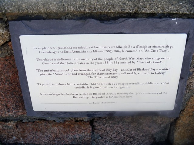 Memorial to the emigrants © Michael Dibb cc-by-sa/2.0 :: Geograph Ireland