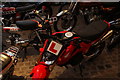 View of a Honda classic motorbike in Greenwich Market for the Mean Old Timers meet-up