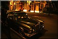 View of a Mercedes Benz 280E parked on King William Walk for the Mean Old Timers meet-up