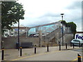 TQ4083 : Footbridge over railway lines, West Ham by Malc McDonald
