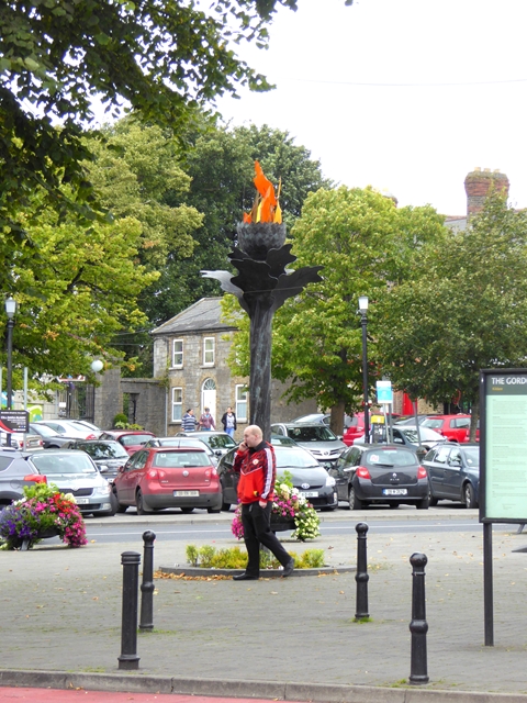 Flame sculpture in Kildare Square
