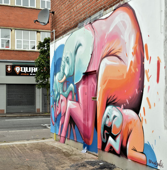 Street art, Laburnum Lane, Belfast - September 2017(1)