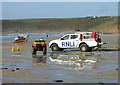 SW3526 : RNLI lifeguard parphernalia on Sennen beach by Rod Allday
