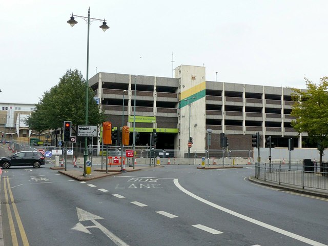 Broad Marsh car park and bus station, ready for demolition