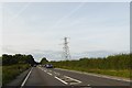 Pylon and cables crossing A420 near Henwood