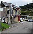 Large exhaust pipes on a  Hafodyrynys wall