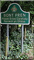 Bont Pren boundary sign detail