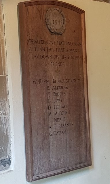 WW2 memorial inside the porch of All Saints Church, Poringland