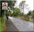 Warning sign - School, Station Approach, Pontygof, Ebbw Vale