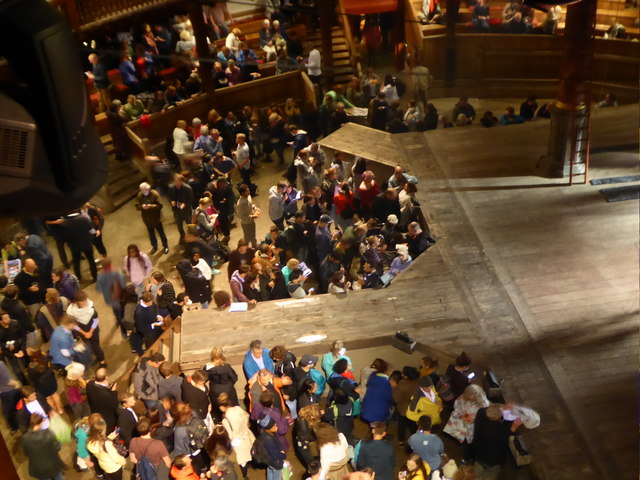 Looking down on the Groundlings during the interval in a performance at Shakespeare's Globe