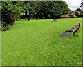 Pondside benches in Creigiau