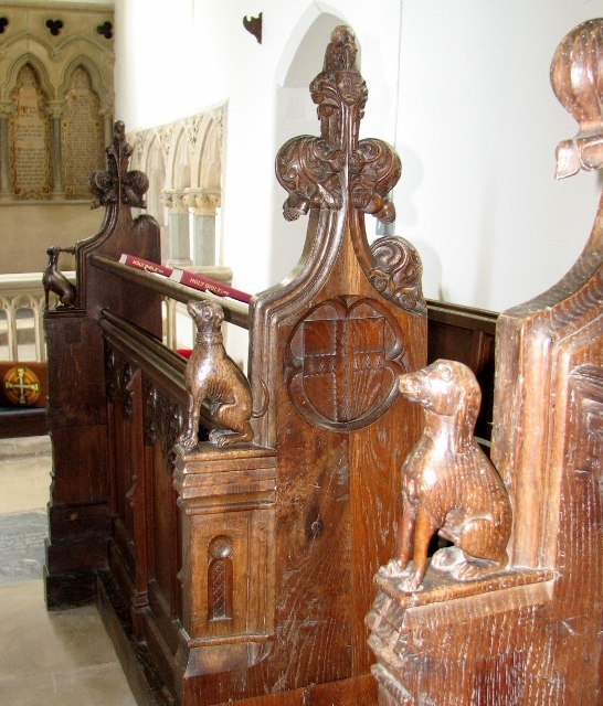 St Michael's church in Hockering - medieval bench ends