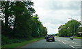 The A54 approaching the Tarvin Roundabout