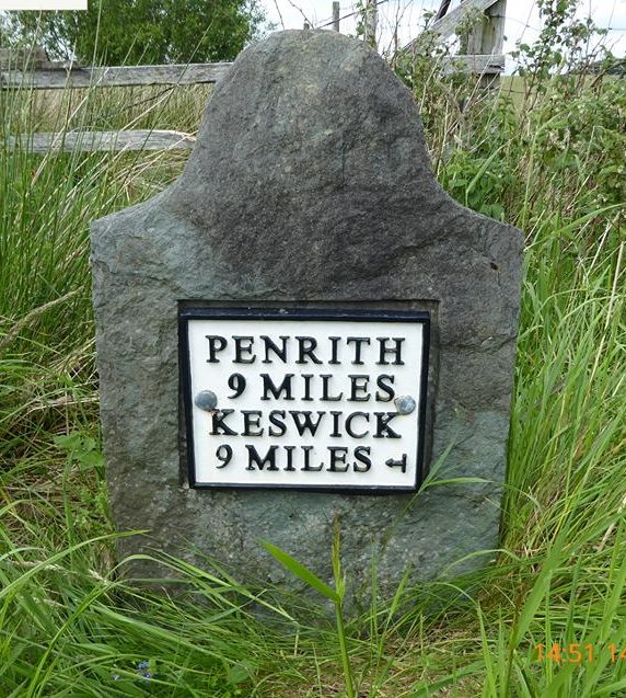 Replica Milestone by the former A66, Troutbeck