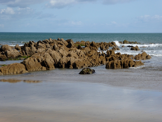 Coastal rocks on Clonea Strand