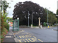 Bus stop and monument on Portway, Warminster