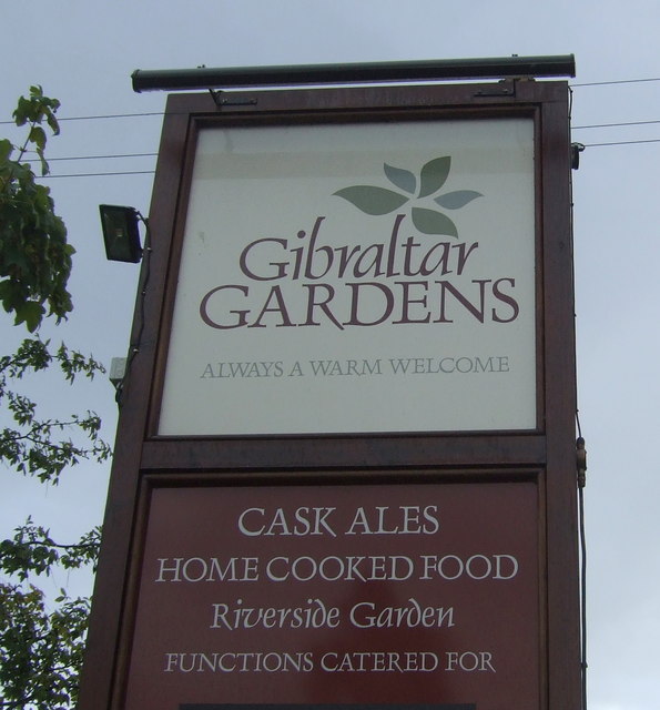 Sign for the Gibraltar Gardens, Norwich