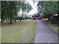 Looking towards the memorial entrance to Harrow Weald Recreation Ground