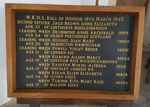 Wrens Roll of Honour inside St Nicholas Minster