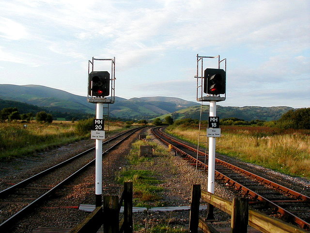 View from the end of the platform at Dovey Junction Station