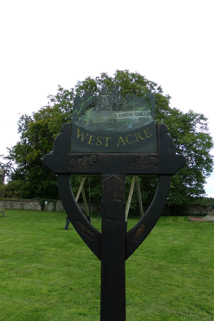 West Acre Village sign