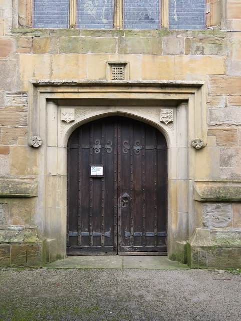 The tower door of St Eurgain and St Peter, Northop