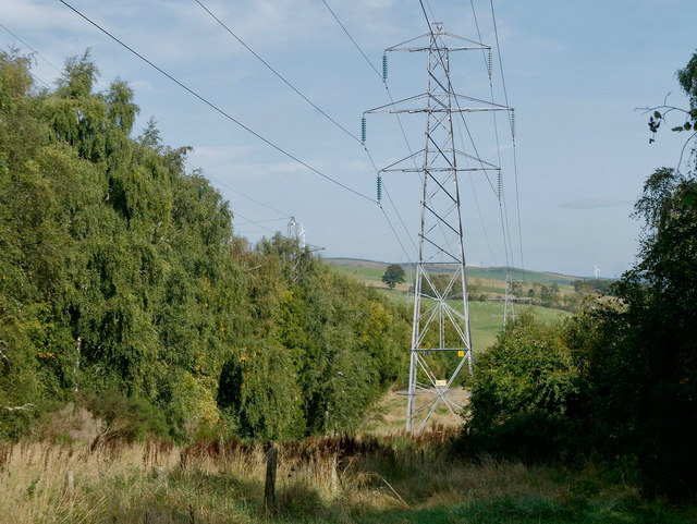 Line of pylons by Maryburgh