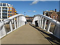 Looking across the new footbridge