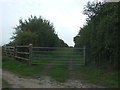 Gated farm track off Grays Road