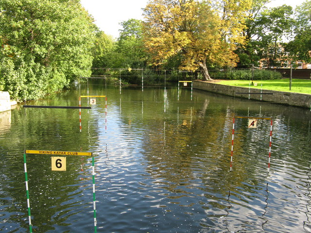 Slalom course on the river