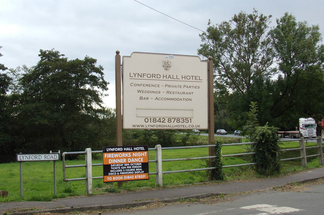 Lynford Hall Hotel sign