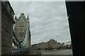 View of Tower Bridge and the Guoman Tower Hotel from the lift leading from Shad Thames up to Tower Bridge