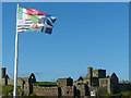 SC2484 : Celtic Flag and Peel Castle by Robin Drayton