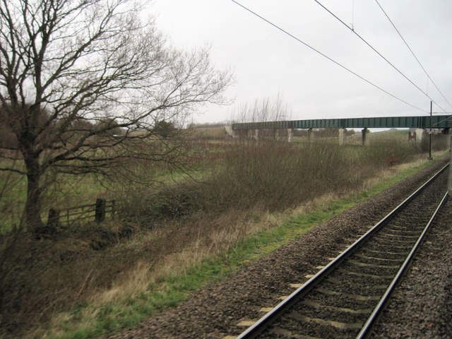 View from a York-Doncaster train - Railway flyover at Shaftholme