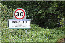 TL8963 : Rougham Village Name sign on Ipswich Road by Geographer