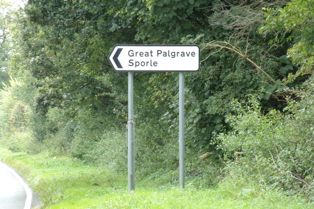 Roadsign on the A1065 Main Road