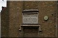 Plaque on King Edward VI and Reverend Joseph Prime Almshouses, Abbey Lane, Saffron Walden