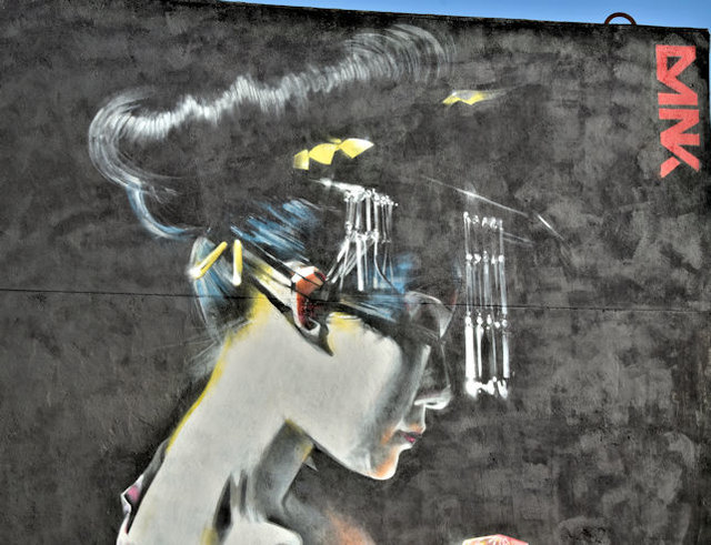 Street art, Academy Exchange site, Belfast - September 2017(2)