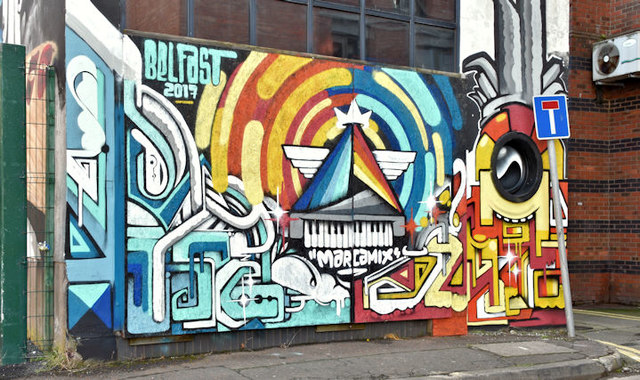 Street art, Academy Exchange site, Belfast - September 2017(3)