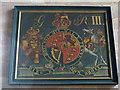 SD3881 : Royal coat of arms, St Peters Church, Field Broughton by Karl and Ali