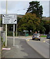 Directions and distances sign alongside the A4058, Llwynypia