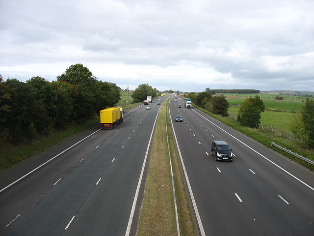 The M6 motorway, looking north